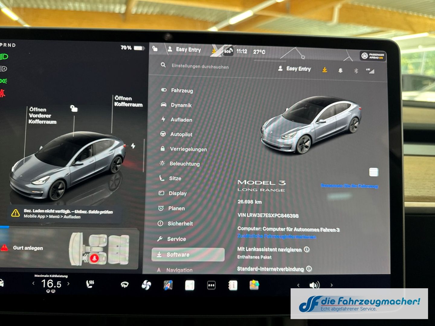 Fahrzeugabbildung Tesla Model 3 RWD Soundsystem ACC El. Heckklappe WLAN