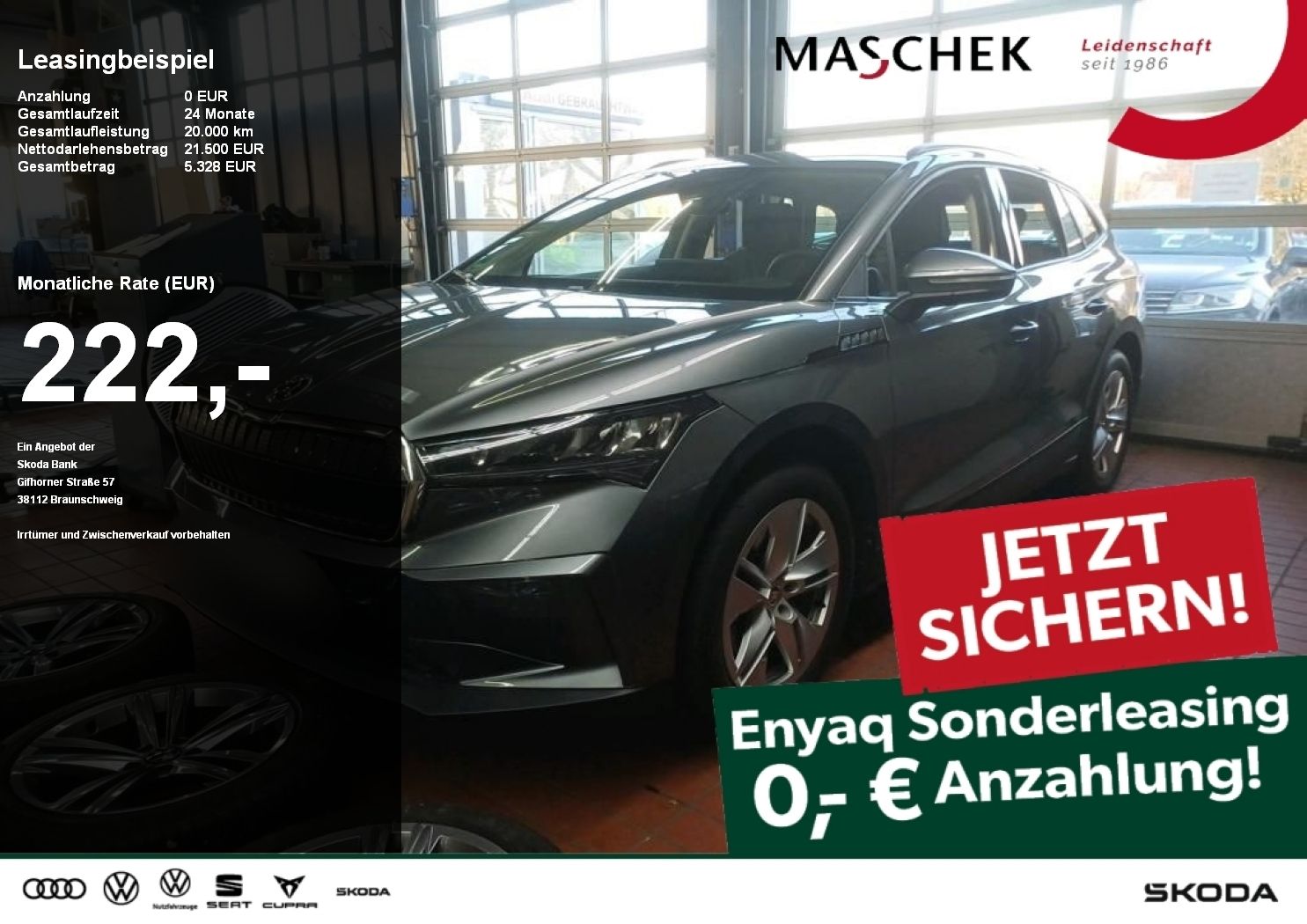 Skoda Enyaq 50 Sonderleasing ohne Anzahlung! AUT LED