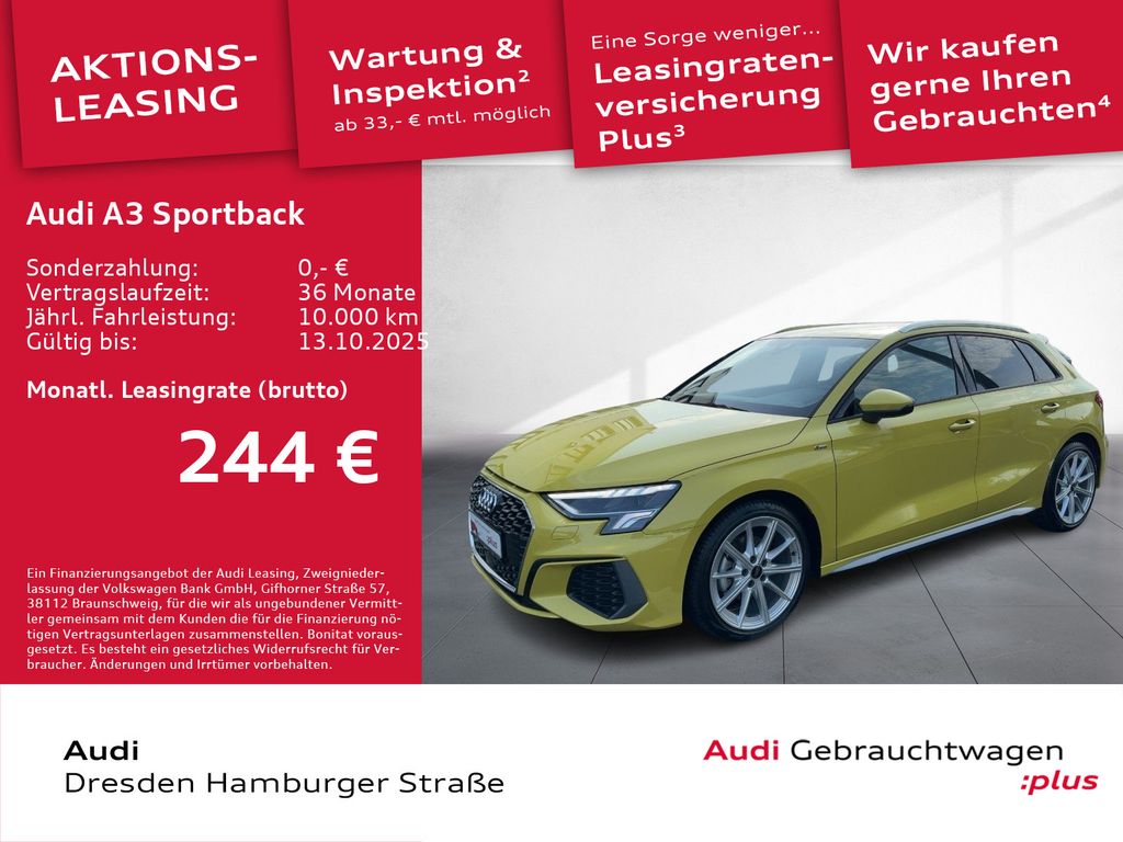 Audi A3 Sportback 30TDI S line LED Navi AHZV S tronic
