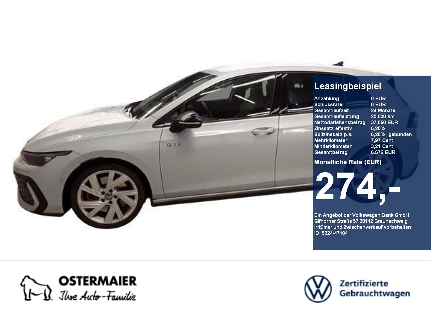 Volkswagen Golf VIII GTI BLACK STYLE 265PS DSG NP.57T LEDER