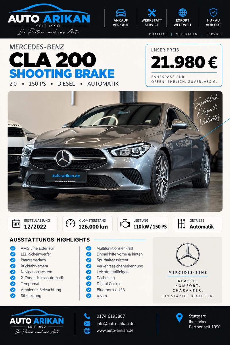 Mercedes-Benz CLA 200 Shooting Brake Led/Pano/Camera/Ambiente