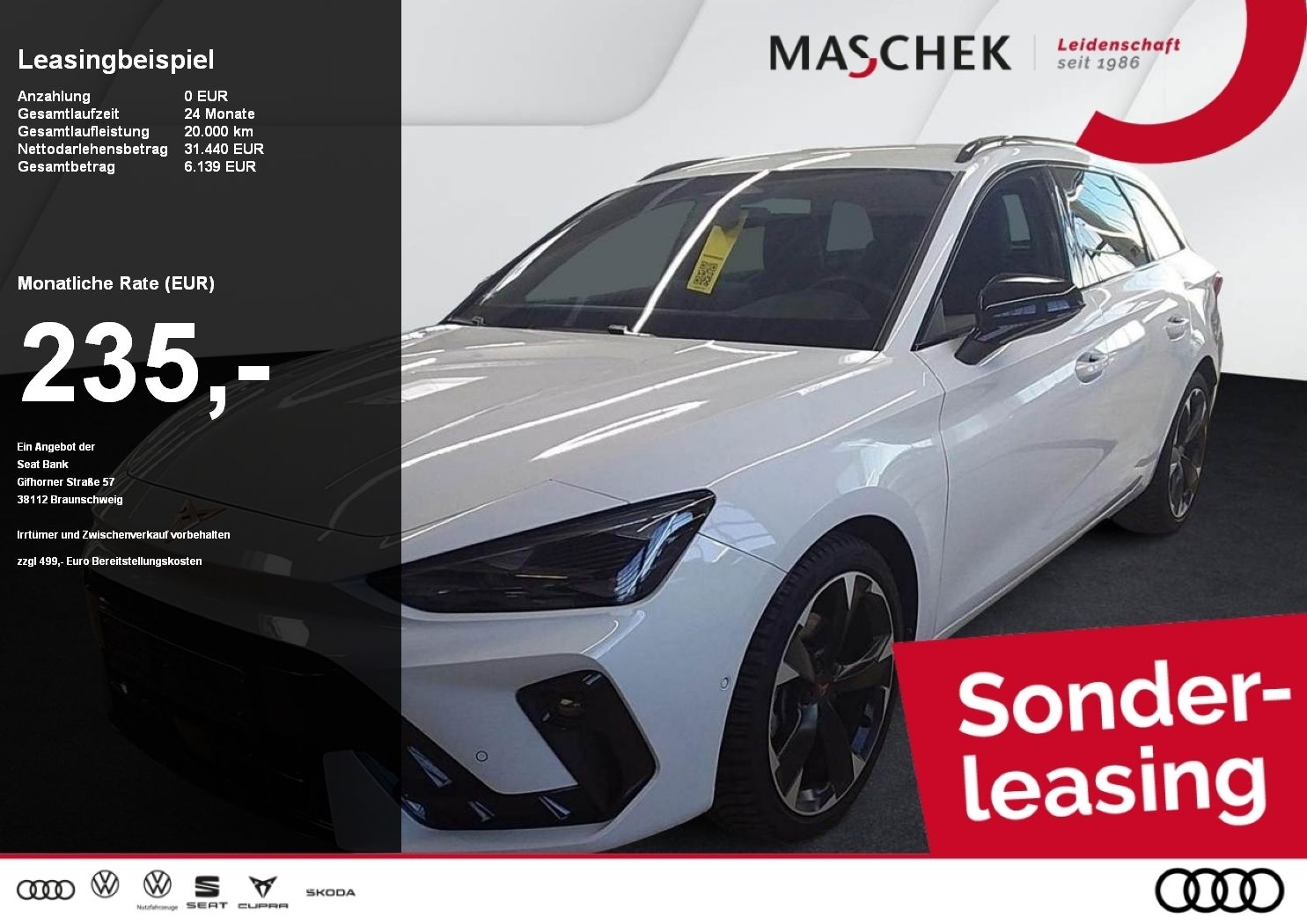 Cupra Leon Sportstourer 2.0 TDI Sonderleasing AHK Navi