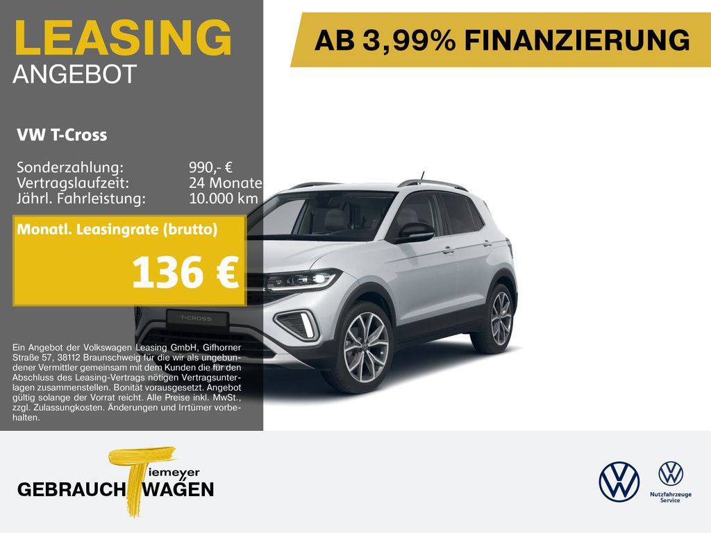 Volkswagen T-Cross 1.0 TSI DSG STYLE NAVI AHK SITZHZG LED