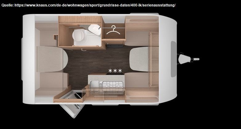 Knaus, Sport 400 LK Austellfenster T-Raum, 1500 Kg