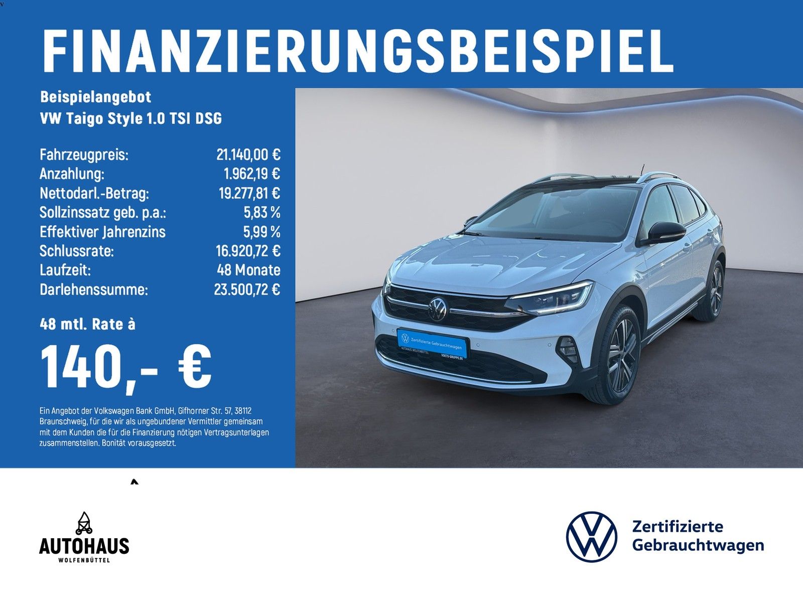 Volkswagen Taigo Style 1.0 TSI DSG 17"ACCAPP IQ NAV PDC SHZ