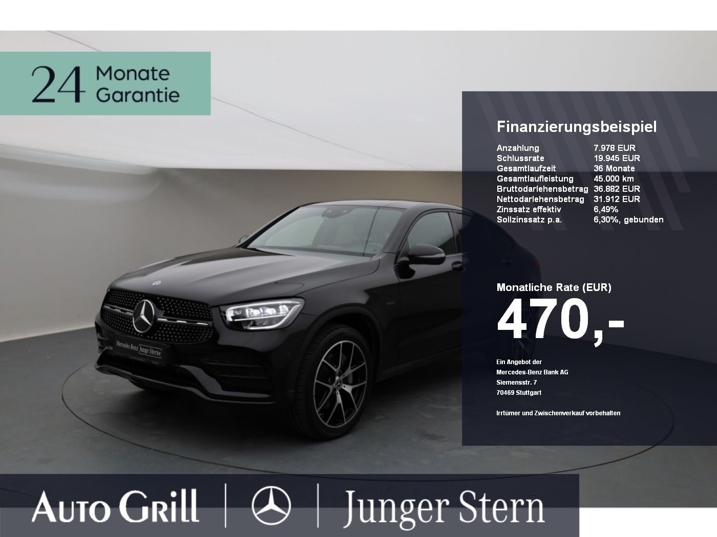 MERCEDES-BENZ GLC 300 e 4M Coupe AMG Night Pano Burm AHK Distr
