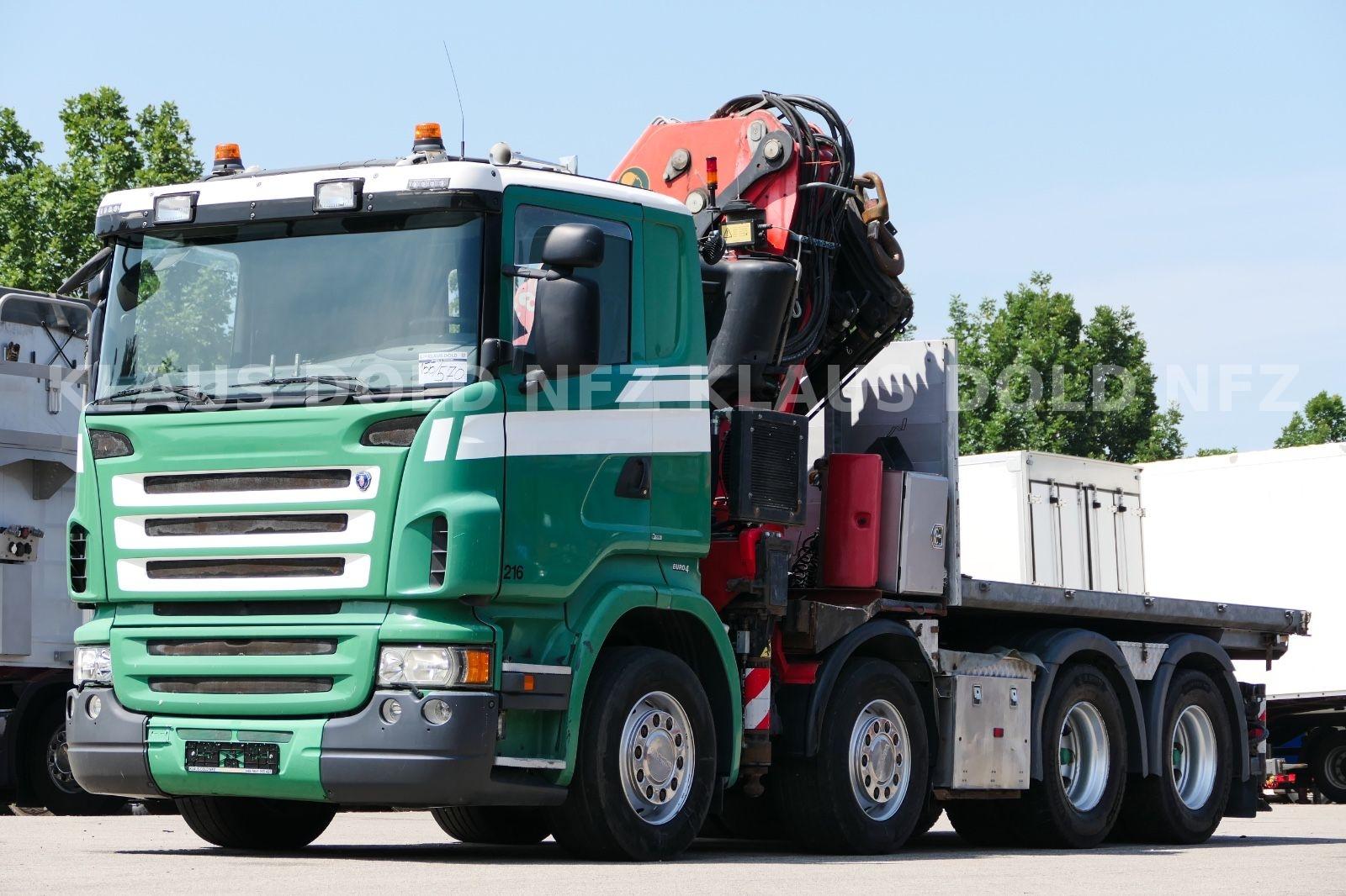 Scania R 420 8x4 Wechselaufbau Kran 80t Fassi Funk