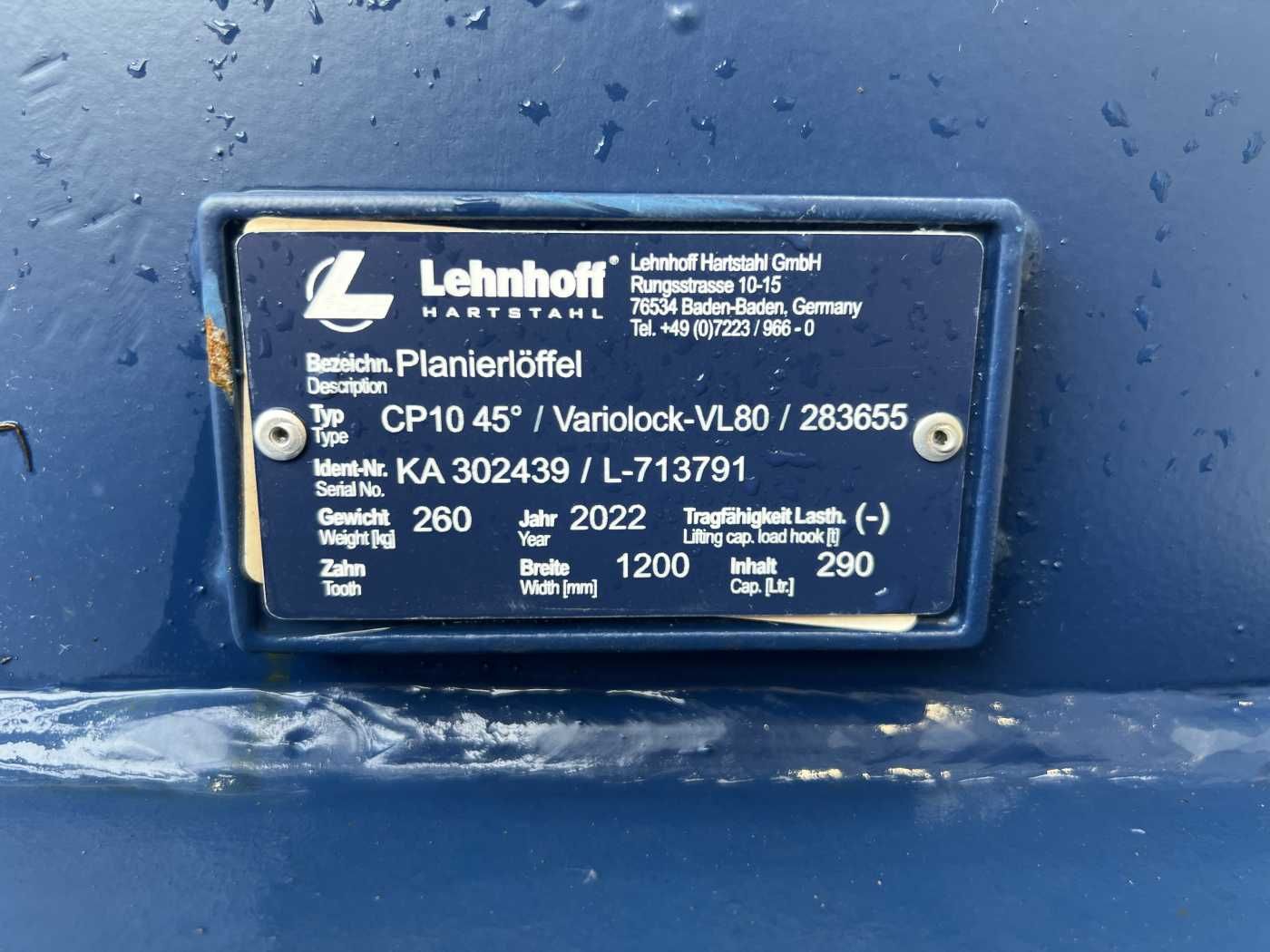 Fahrzeugabbildung Andere Lehnhoff Planierlöffel CP 10 / MS08 1.200 mm NEU