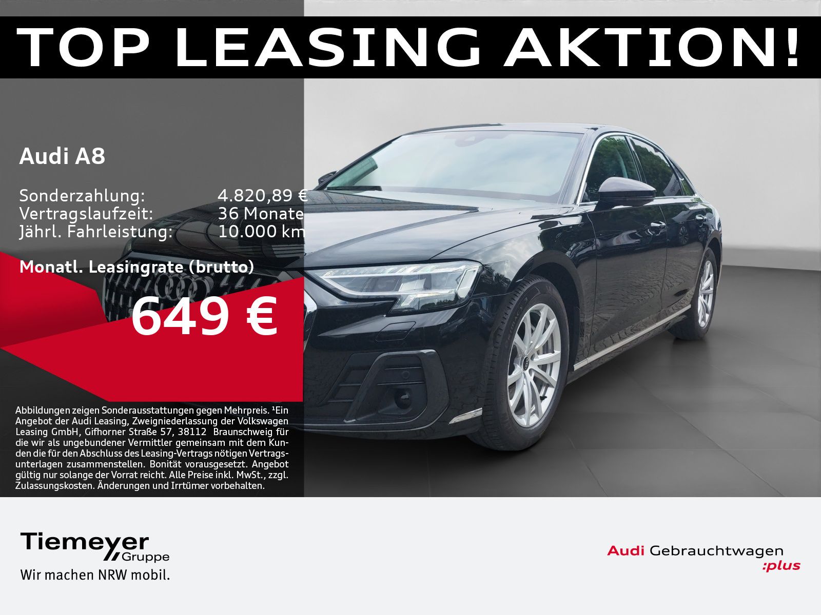 AUDI A8 50 TDI Q HD-MATRIX LEDER NAVI+ VIRTUAL+ LM18