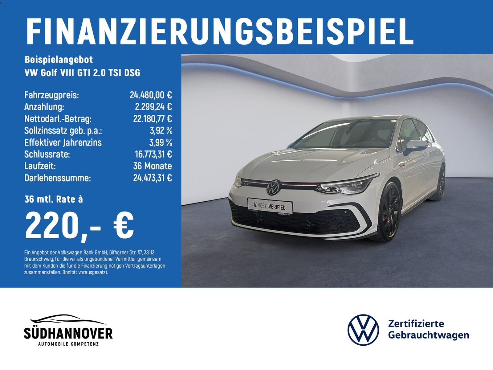 Volkswagen Golf VIII GTI 2.0 TSI DSG LED+SHZ+KLIMA
