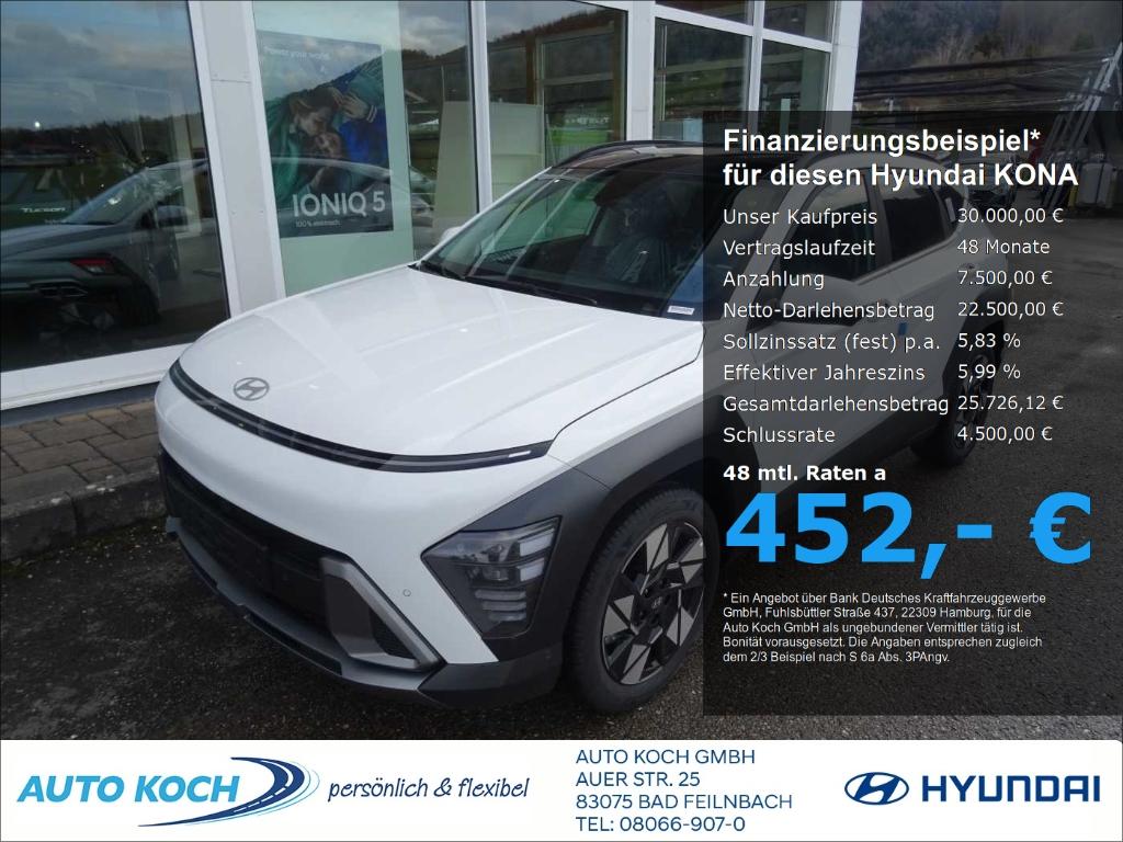 Hyundai KONA 1.6 T-GDI DCT, Prime 4WD Glasschiebedach Na