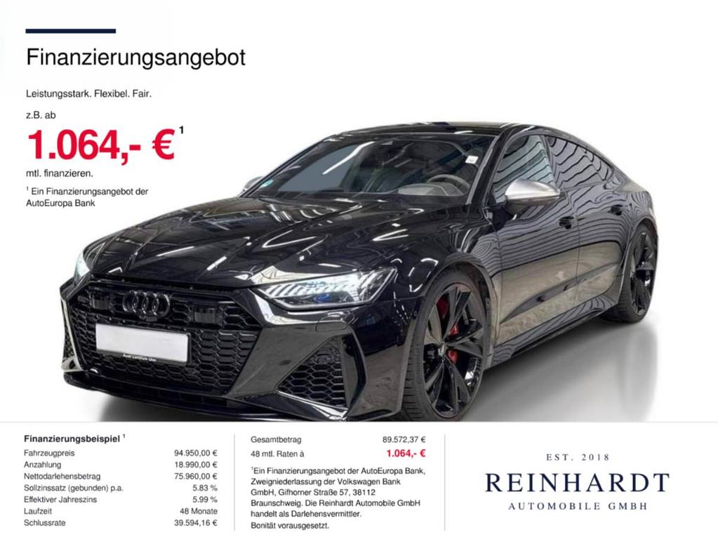 Audi RS7 SPORTBACK LASERACCHuDPANORSAGAKERAMIK 2023