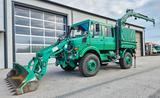 Unimog U2150 Doka HIAB 105 Kran Winde Frontlader - Unimog Hiab