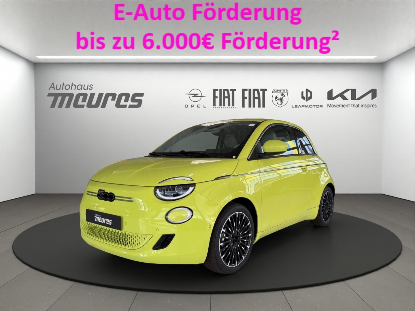 Fiat 500e LA PRIMA, 95 PS, Amalfi Gelb, Kunstleder, L