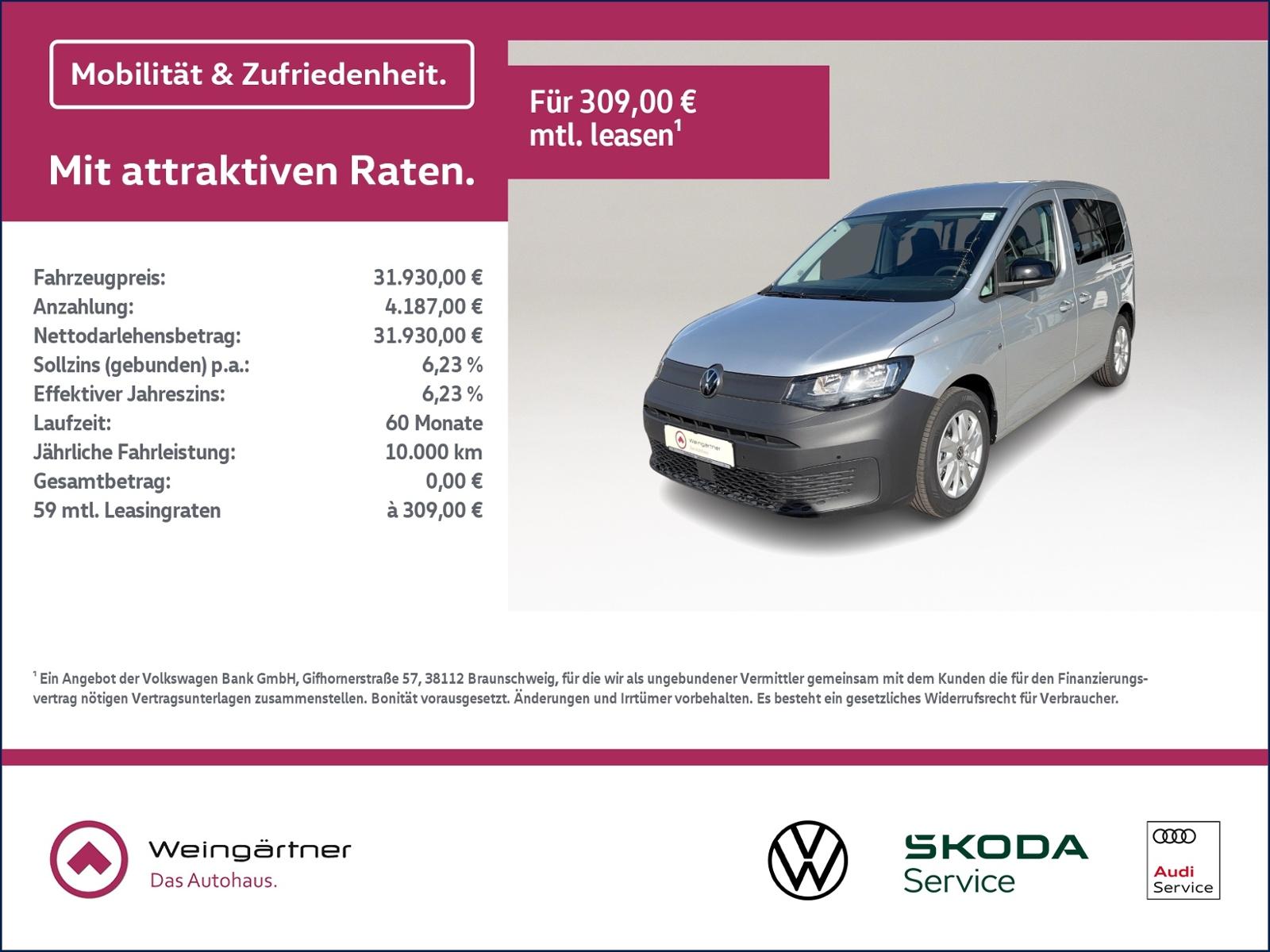 Volkswagen Caddy 2.0 TDI, Climatronic, AHK, Navi, Alu 16",