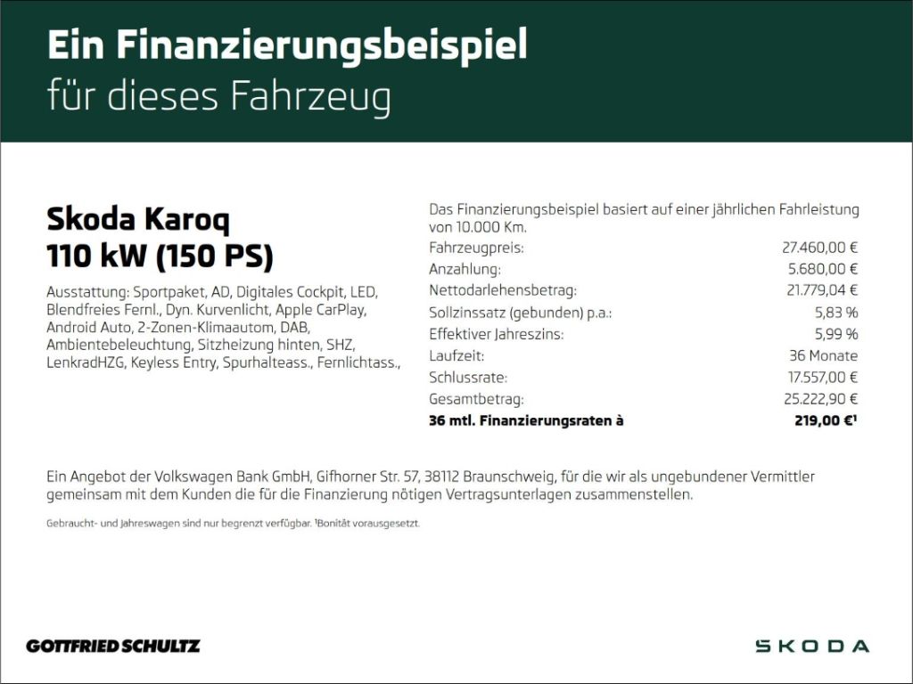 Skoda Karoq Sportline TSI DSG Matrix Sitzhzg PDC DCC imagem 2
