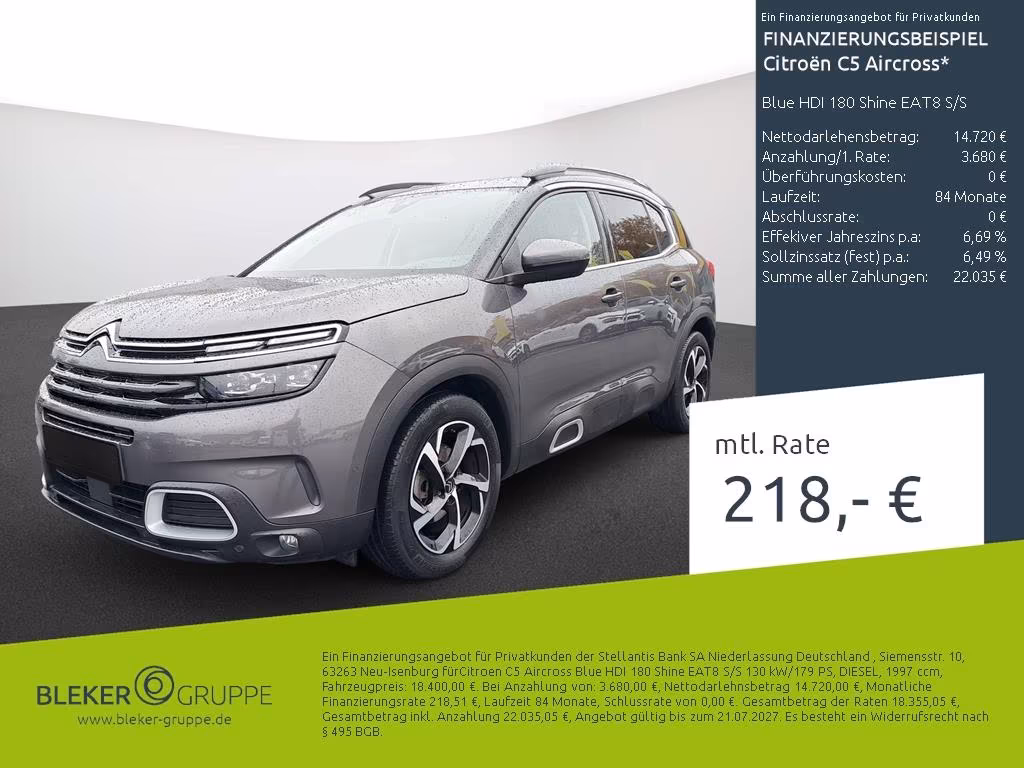 Citroën C5 Aircross Blue HDI 180 Shine EAT8 S/S