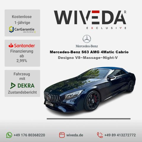 Mercedes-Benz S63 AMG 4Matic Cabrio Designo V8~Massage~Night-V