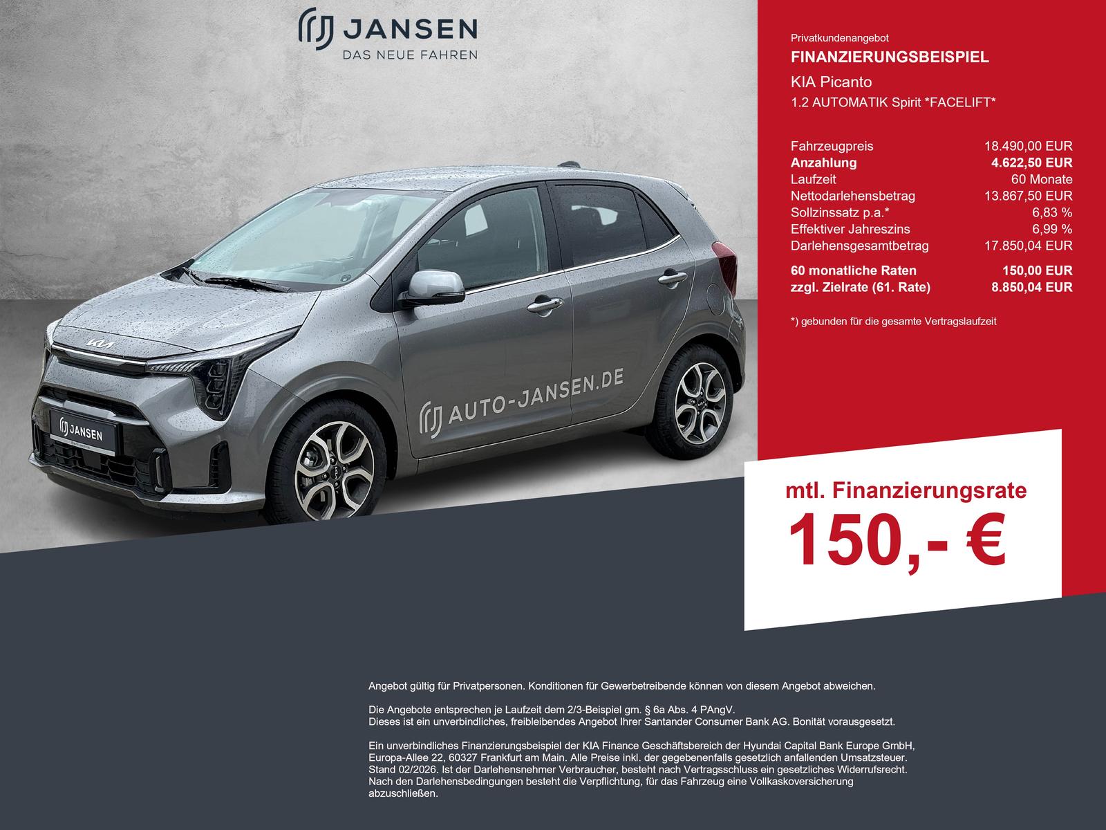 Kia Picanto 1.2 AUTOMATIK Spirit *FACELIFT*