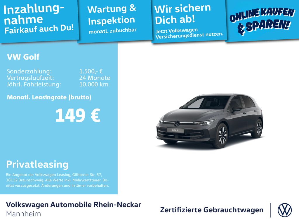 Volkswagen Golf VIII 1.5 eTSI GOAL DSG Navi AHK Kamera UVM
