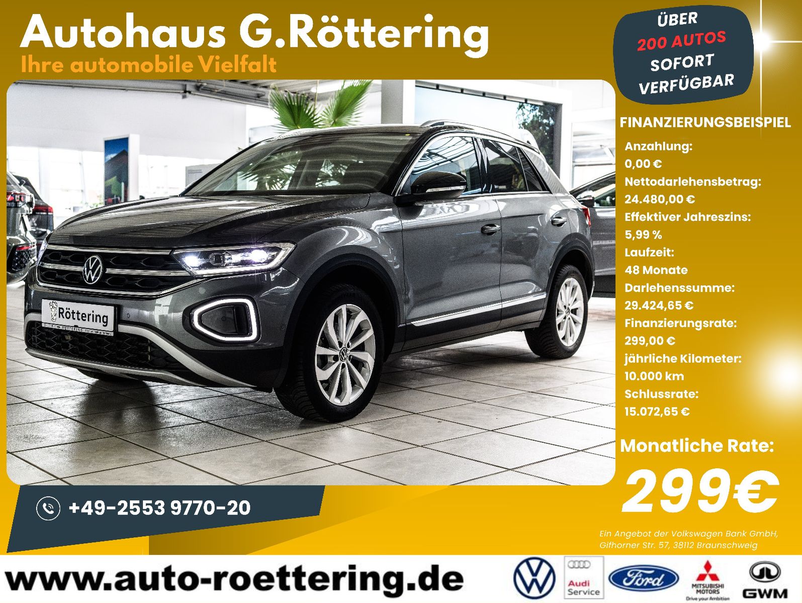 Fahrzeugabbildung Volkswagen T-Roc Style 1.5l TSI DSG +Navi +AHK +ACC +LED