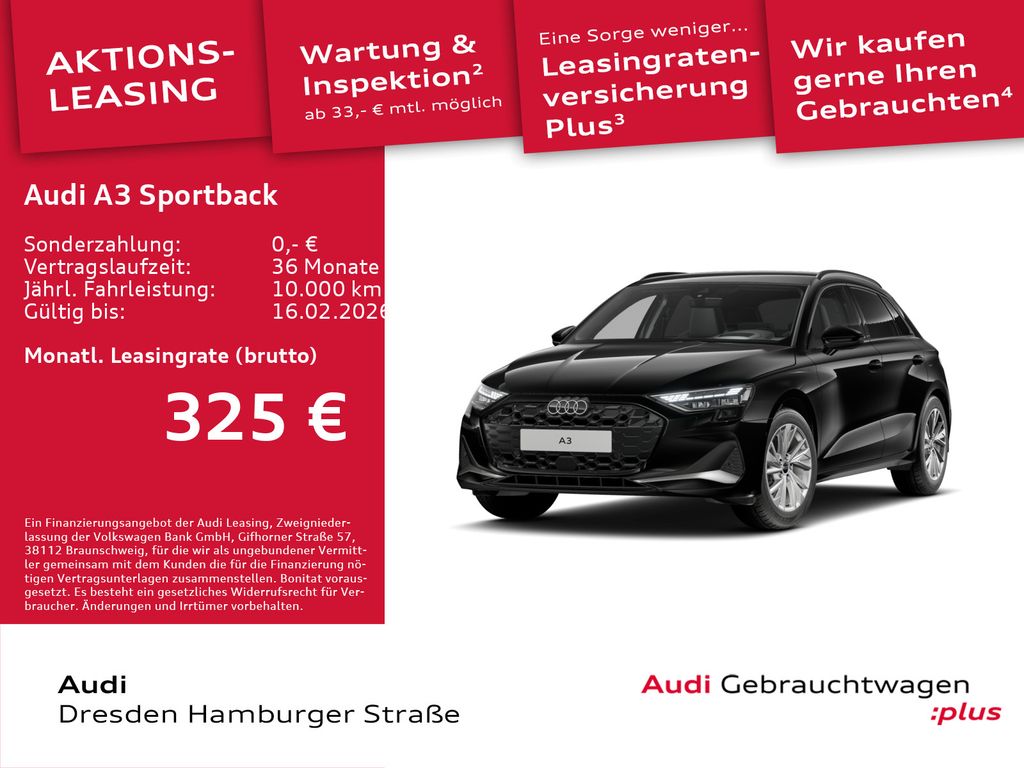 A3 Sportback Advanced 30TFSI Schaltgetr. Head-up