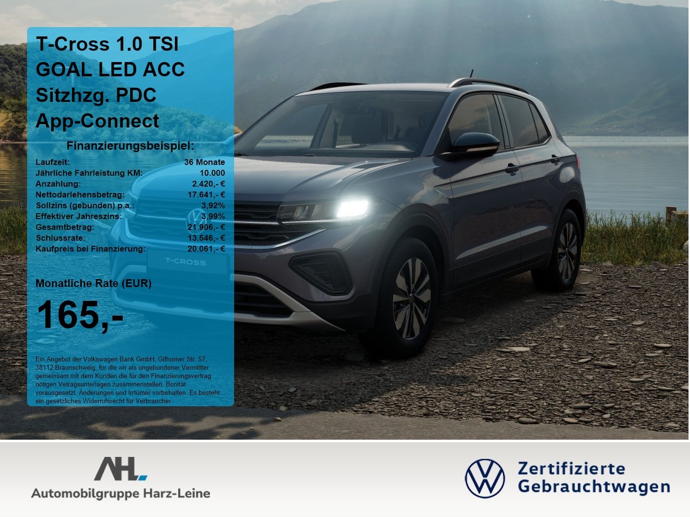 Volkswagen T-Cross 1.0 TSI GOAL LED ACC Sitzhzg. PDC App-Co