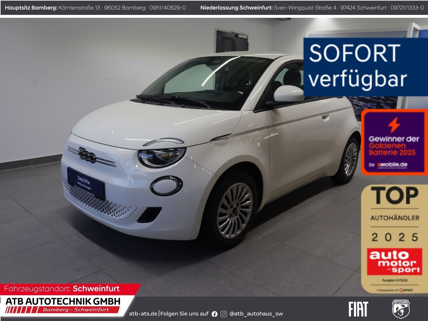 Fahrzeugabbildung Fiat 500e 23,8 kWh Basis 98,8% SOH Klimaautom