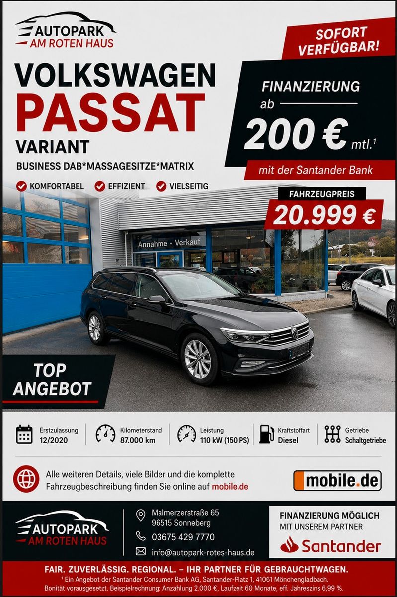 Volkswagen Passat Variant Business DAB*Massagesitze*Matrix
