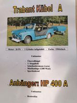 Trabant Kübel Bauj. 1988 mit Anhänger Brei... - Trabant: Kuebel