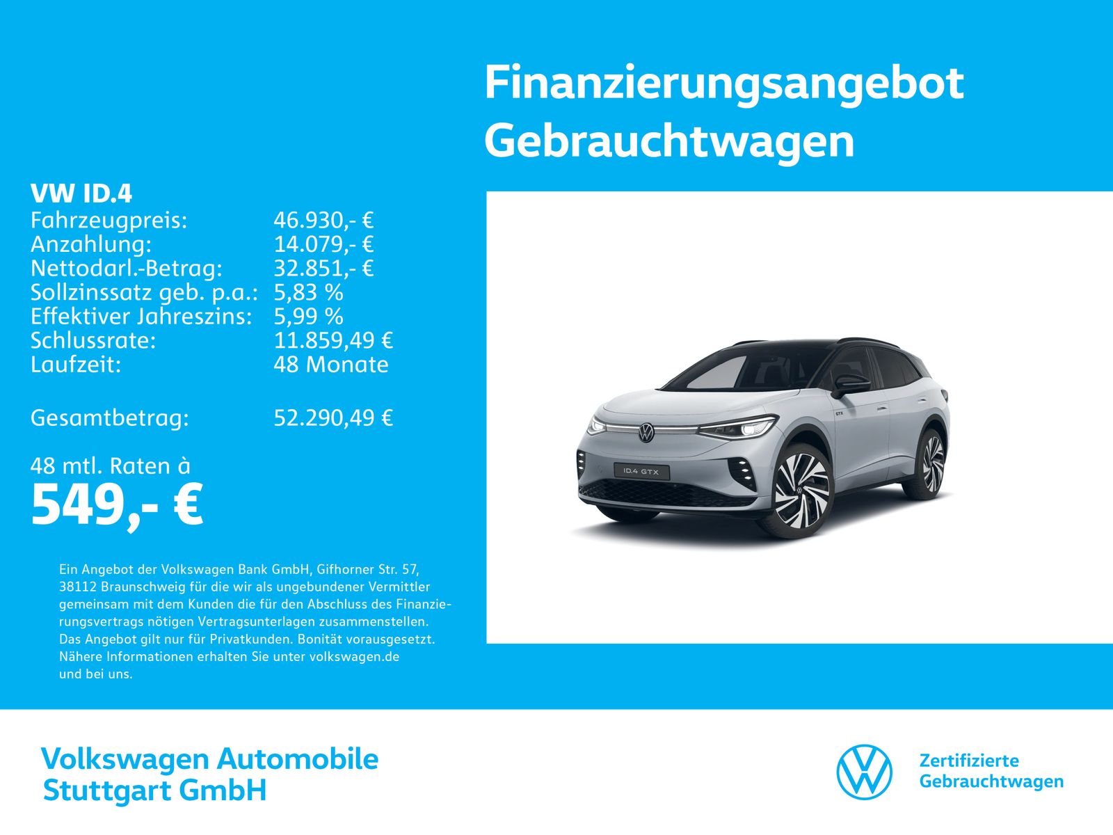 Volkswagen ID.4 GTX Navi AHK Kamera P-Dach