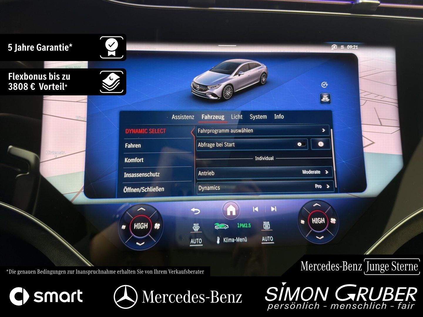 Fahrzeugabbildung Mercedes-Benz EQE 43 4M AMG Hyper Pano HUD Massage Md2025