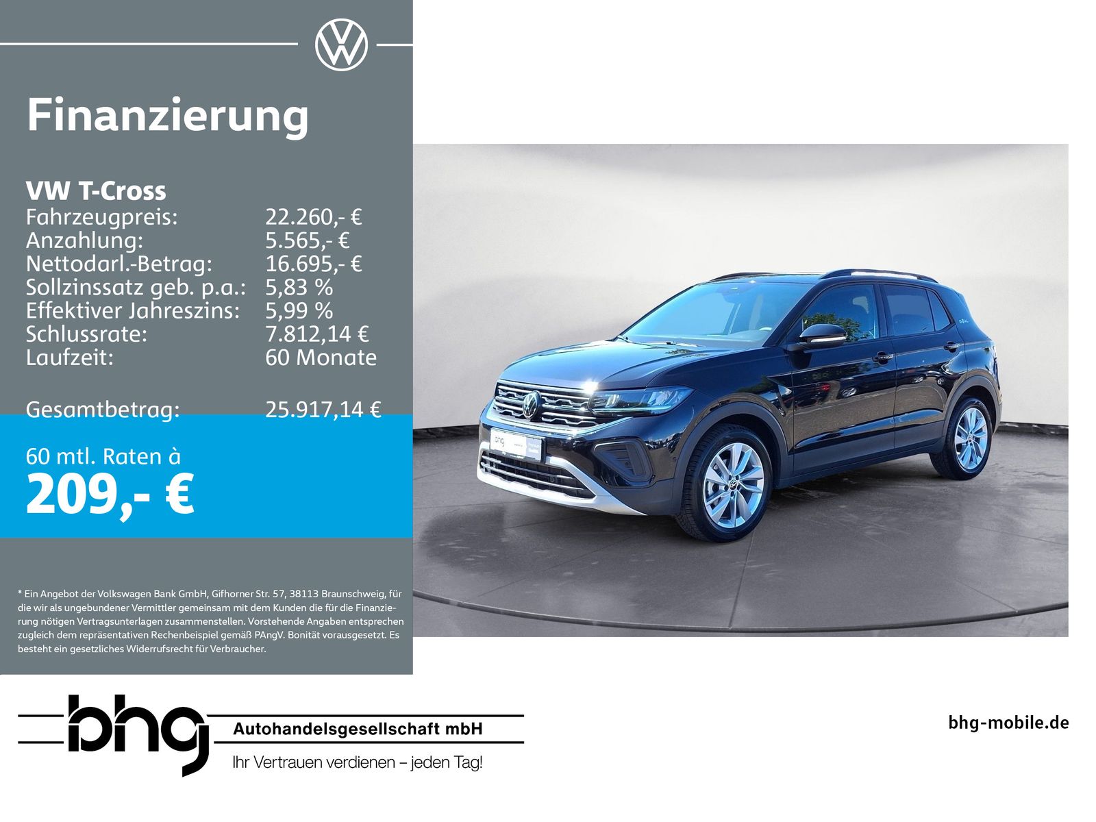 Volkswagen T-Cross 1.0TSI DSG GOAL AHK ACCAssist LED virtua