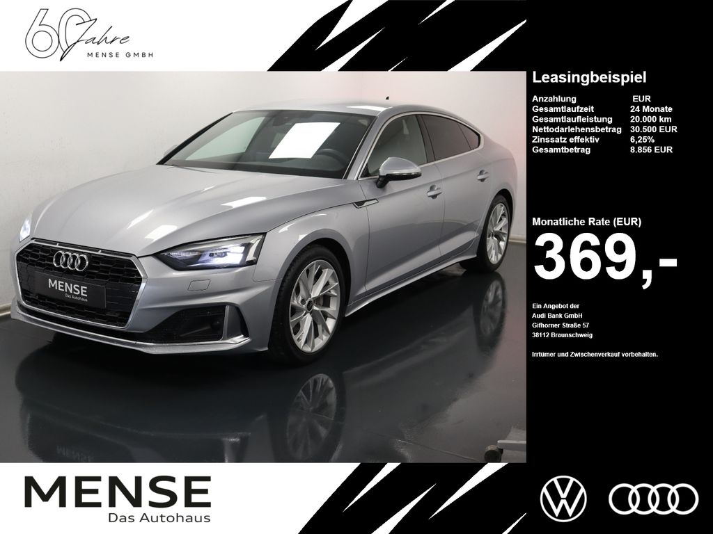 Abbildung Leasingangebot Audi A5 Sportback 40 TDI S tronic advanced CarPlay