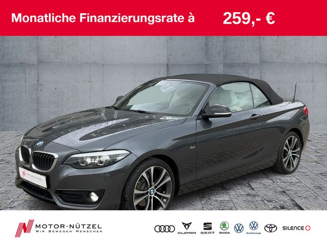 BMW 220d Cabrio SPORT LED+NAVI+SHZ+2xPDC+GRA+DAB+17"