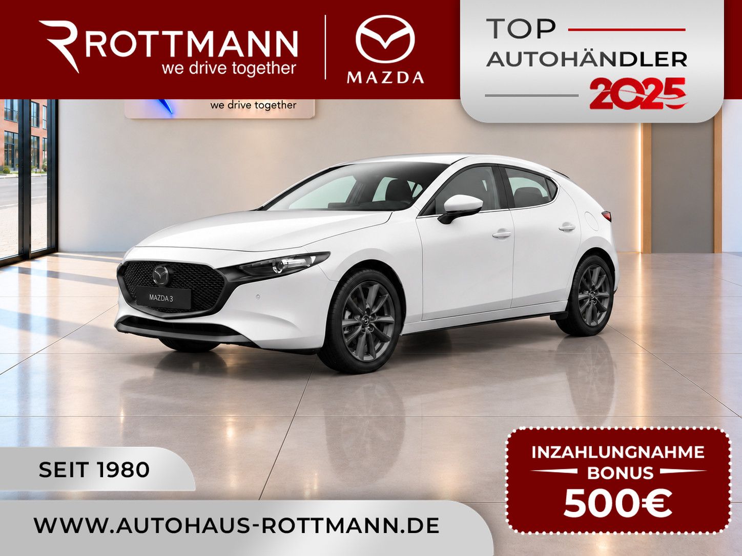 Mazda 3 2027 140ps CENTRE-Line NAVI KeyLess Qi ACC HUD