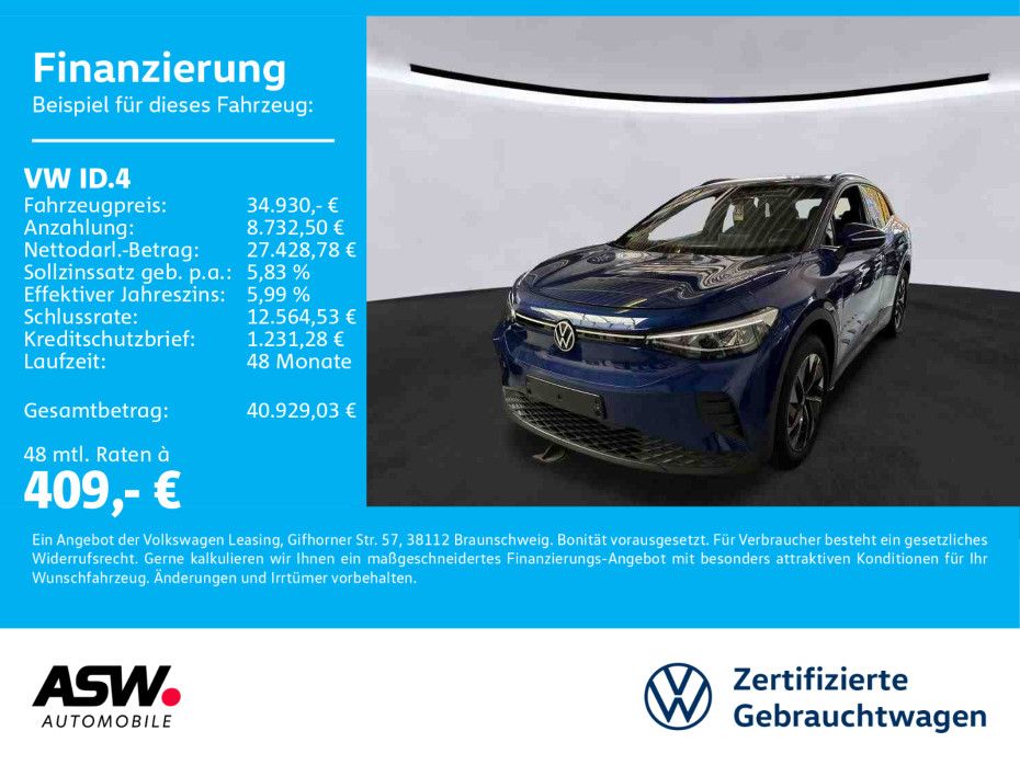 Volkswagen ID.4 Pro LED Navi WÄPU AHK RFK ACC PDC SHZ