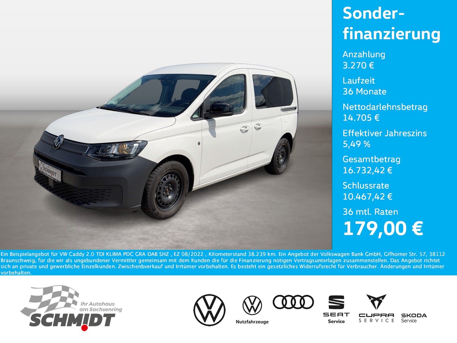 VW Caddy 2.0 TDI KLIMA PDC GRA DAB SHZ