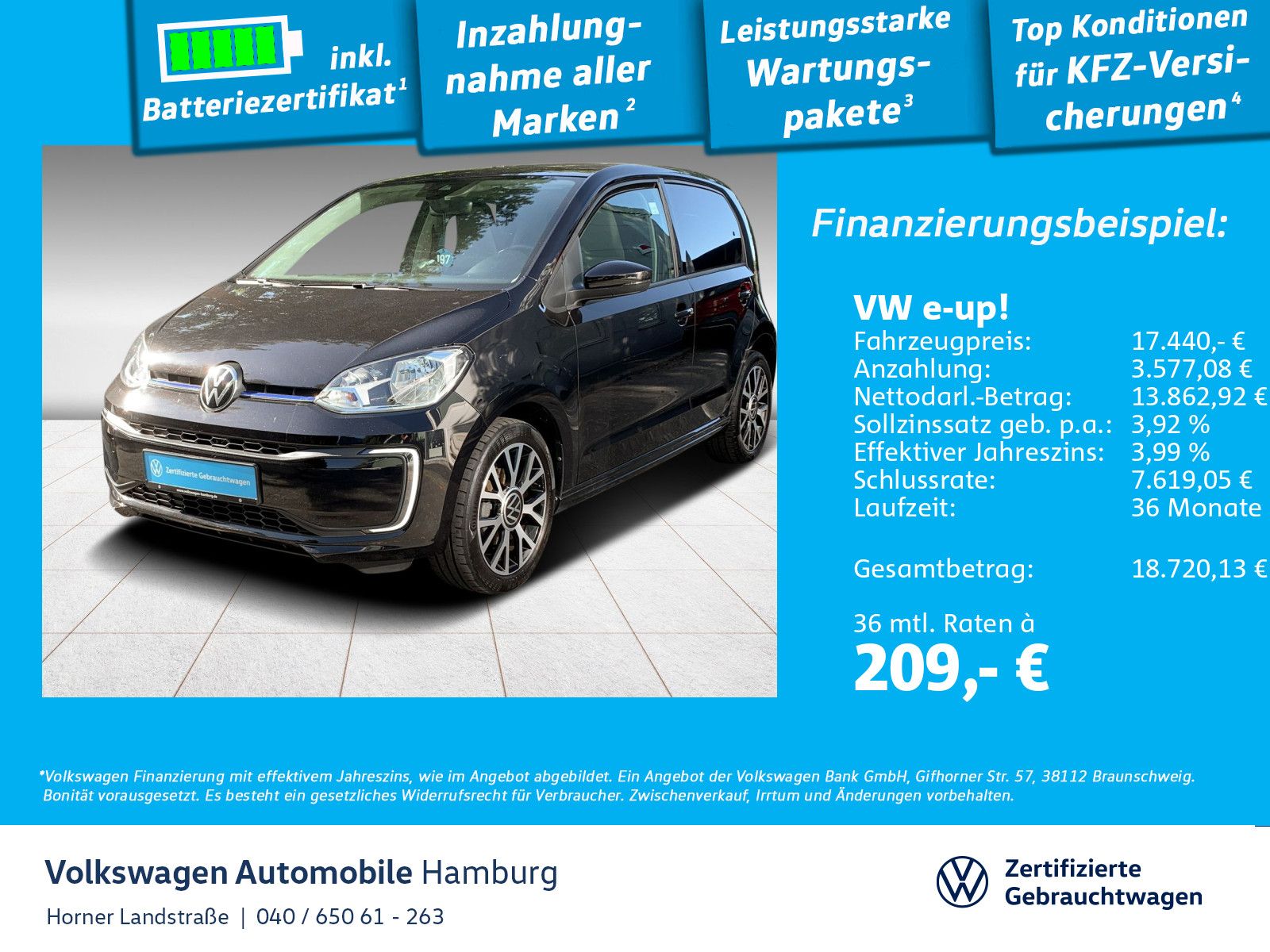 Volkswagen e-up! Style Plus Einparkhilfekamera Sitzheizung