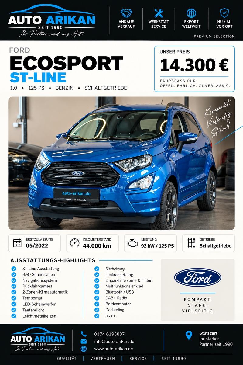 Ford EcoSport ST-Line  B&O Camera/Navi