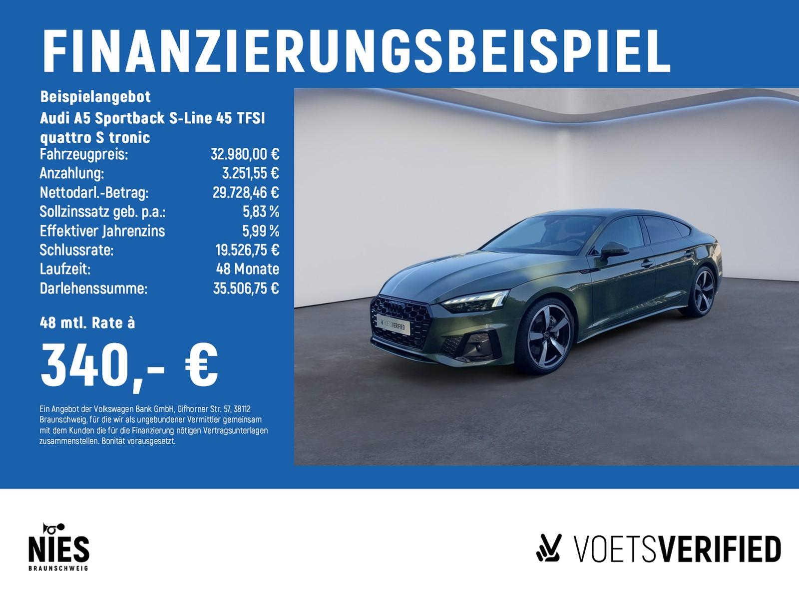 Audi A5 Sportback S-Line 45 TFSI quattro S tronic B&O
