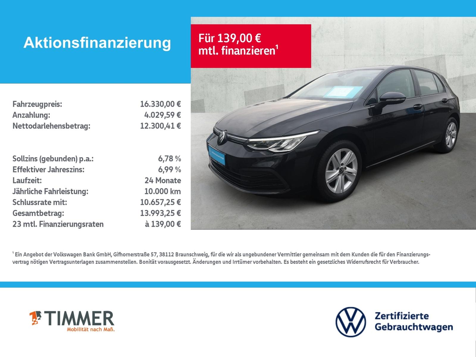 Volkswagen Golf VIII 2.0 TDI LIFE +LED +ACC +CARPLAY +VIRTU