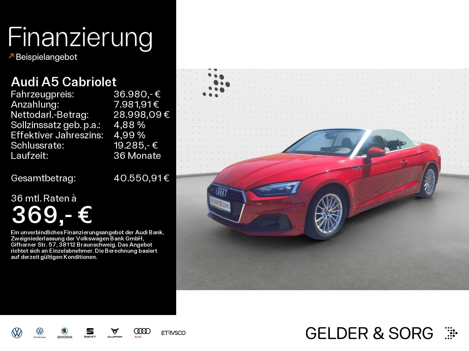 Audi A5 Cabriolet 40 TFSI qu. S-tronic*RFK*HuD*Navi
