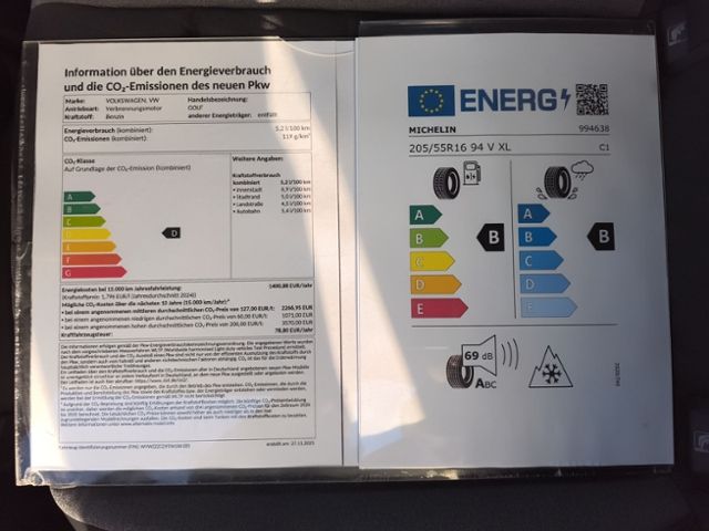 Fahrzeugabbildung Volkswagen Golf ENERGY 1.5 l eTSI OPF 85 kW (116 PS) 7-Gang