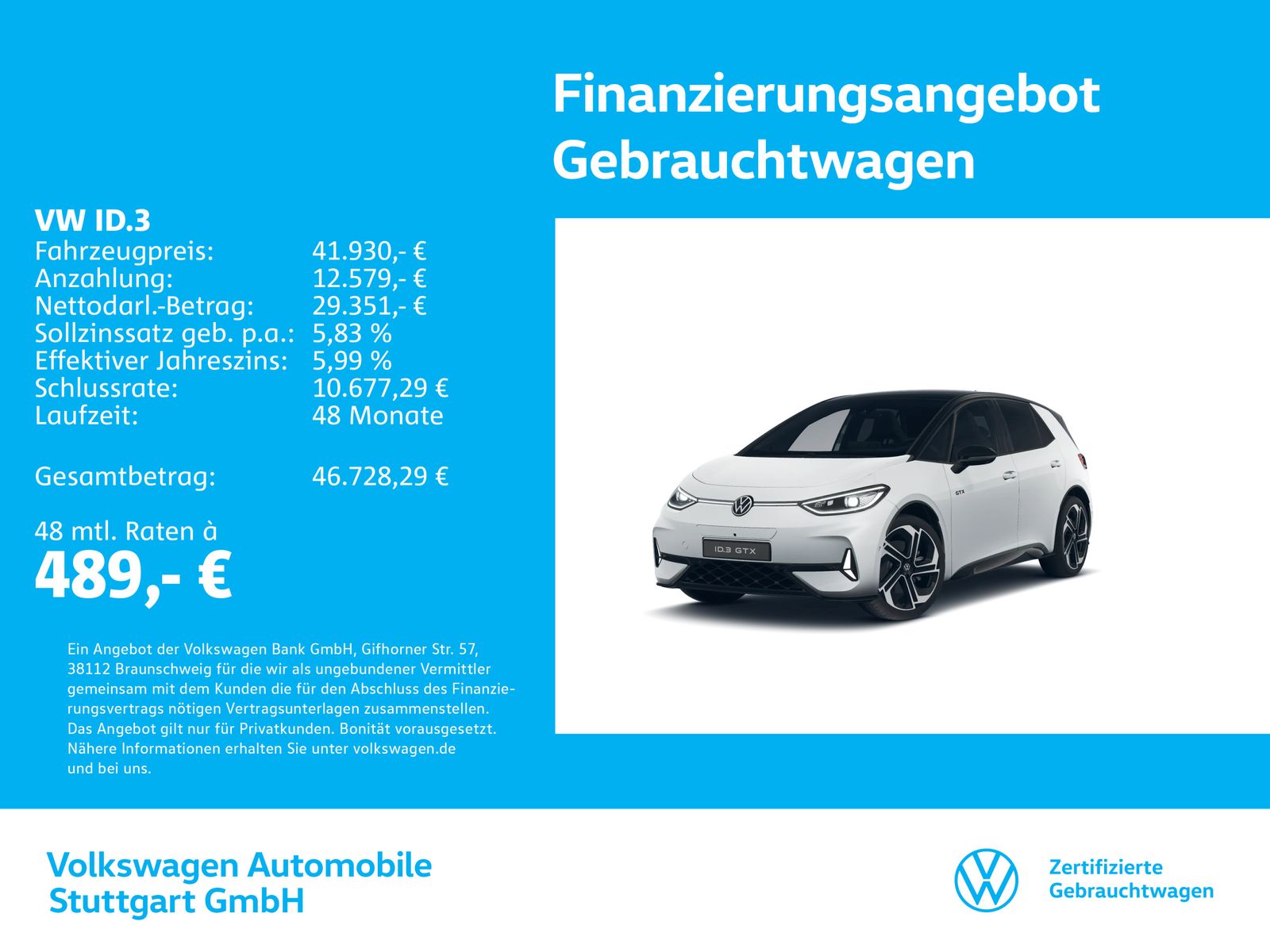 Volkswagen ID.3 GTX electric 240kW