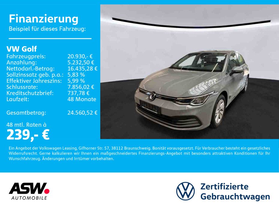 Volkswagen Golf Life 1.5 eTSI DSG LED Navi ACC RFK PDC SHZ