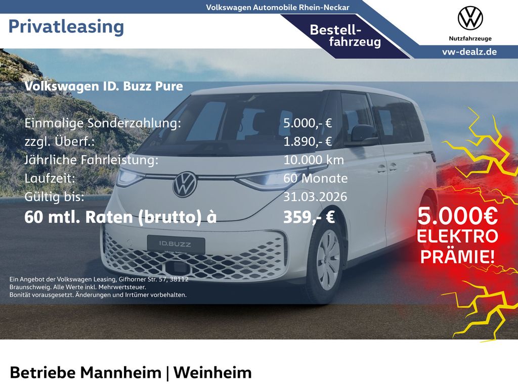 Volkswagen ID. Buzz  !€ 5000.- Elektroprämie als Anzahlung!