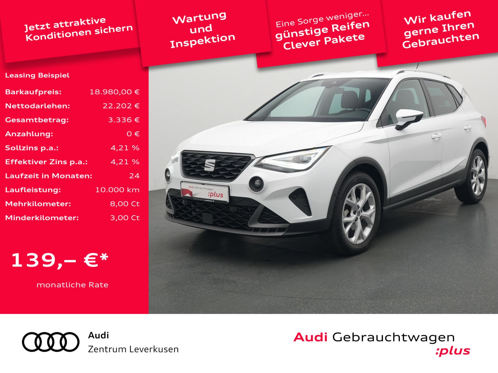 Seat Arona FR 1.0 TSI VIRT ACC SHZ KAM