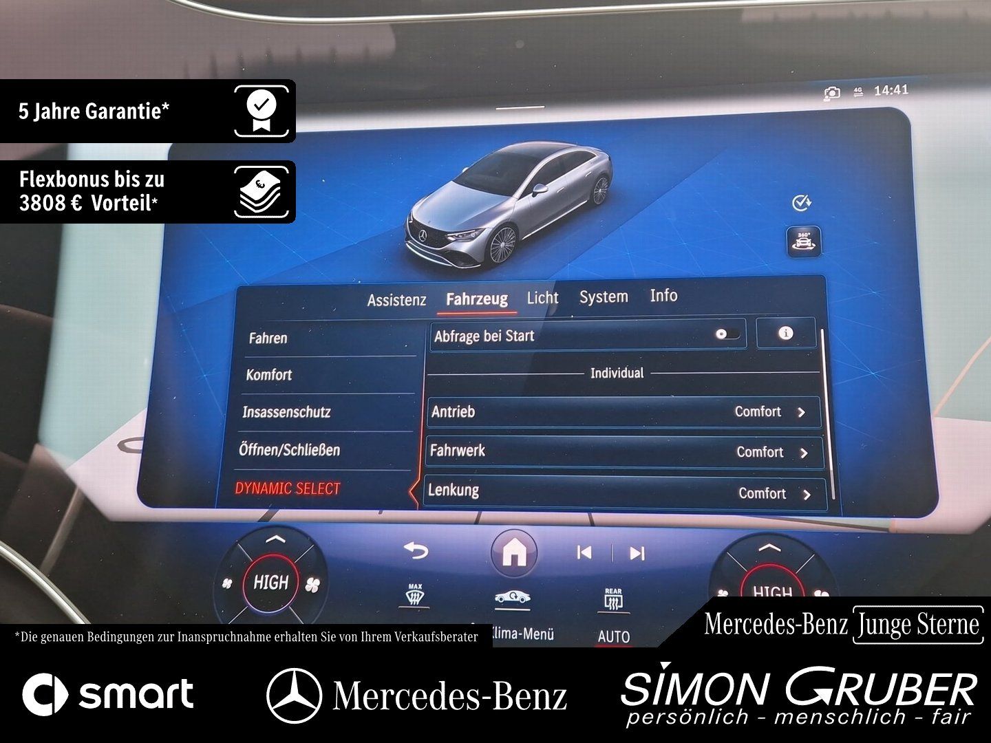 Fahrzeugabbildung Mercedes-Benz EQE 350 4M AMG Airmatic Hyper Pano HAL HUD Mod25