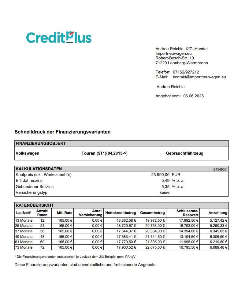 Volkswagen Touran Highline 1.5 TSI ACT OPF LED+NAVI+EasyOpe